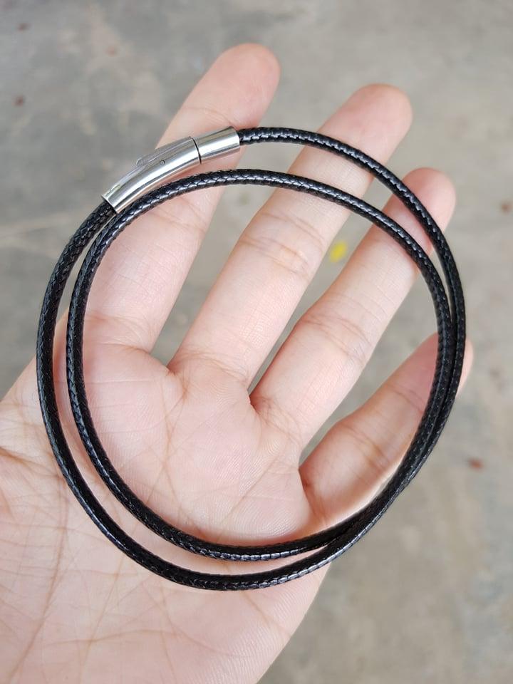 Dây Da Đeo Cổ Khóa Bạc Không Đen Rỉ