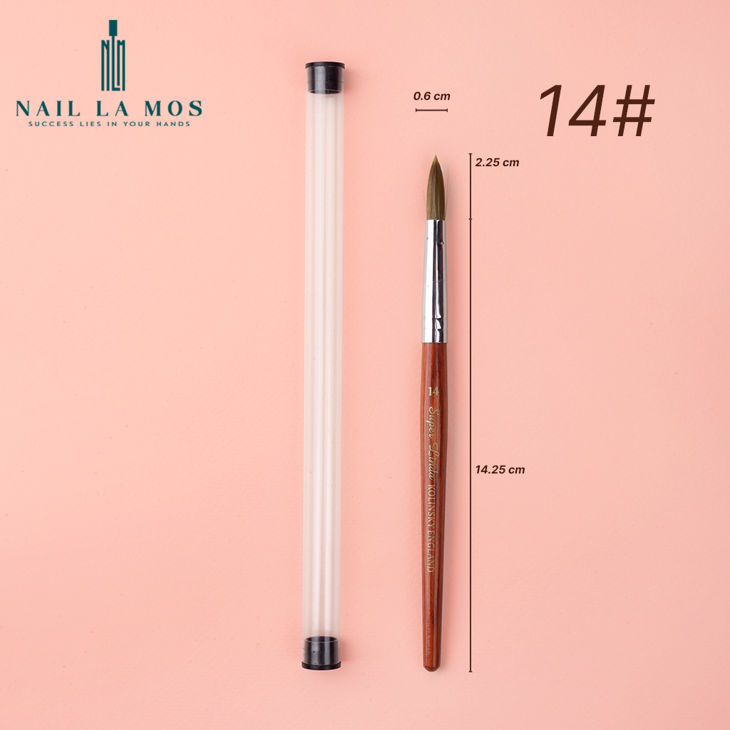 Cọ đắp bột Super Linda Kolinsky England chính hãng - Cọ đắp bột cao cấp số 12, 14, 16, 18 lông chồn mượt chuyên dụng ngành nails