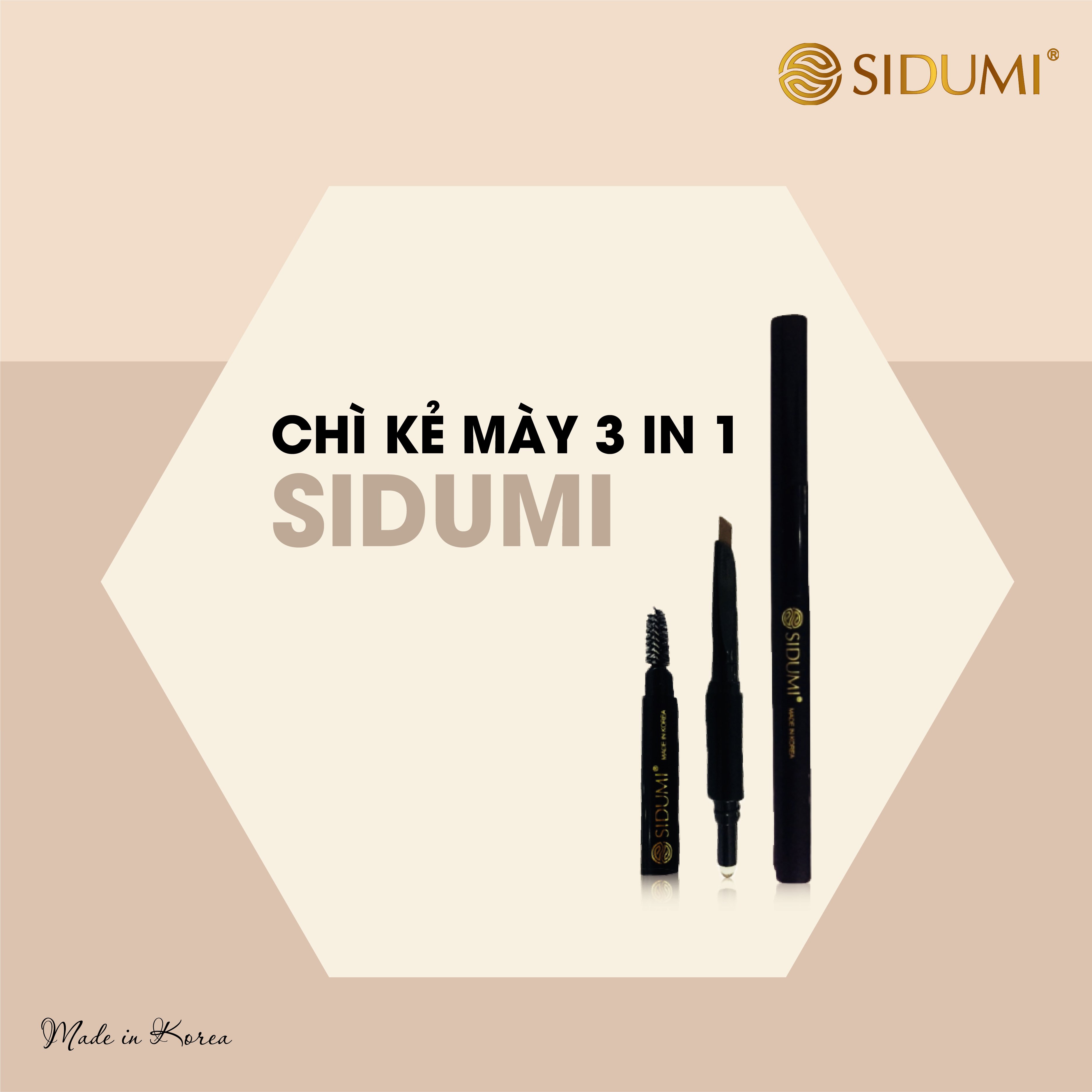 Chì Kẻ Mày 3d Mascara - Chân Mày Đa Năng Sidumi