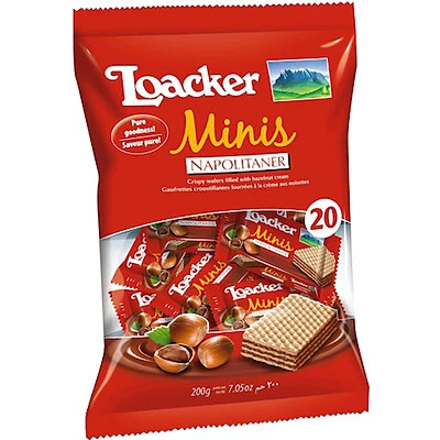 Bánh xốp Loacker Minis Napolitaner gói 200g (Có gói nhỏ bên trong)