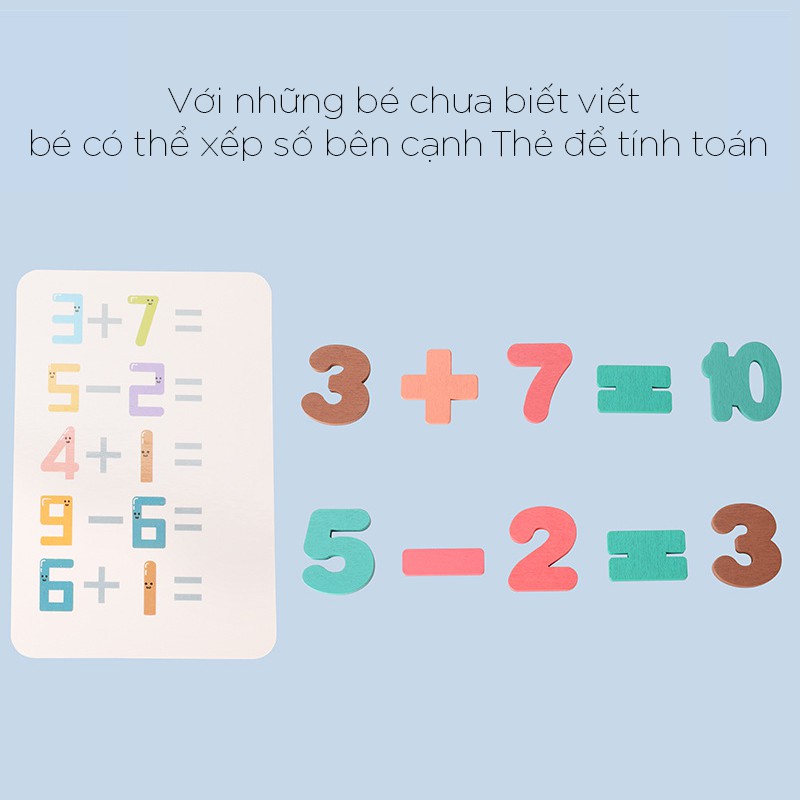 Bộ thẻ số và que tính gỗ
