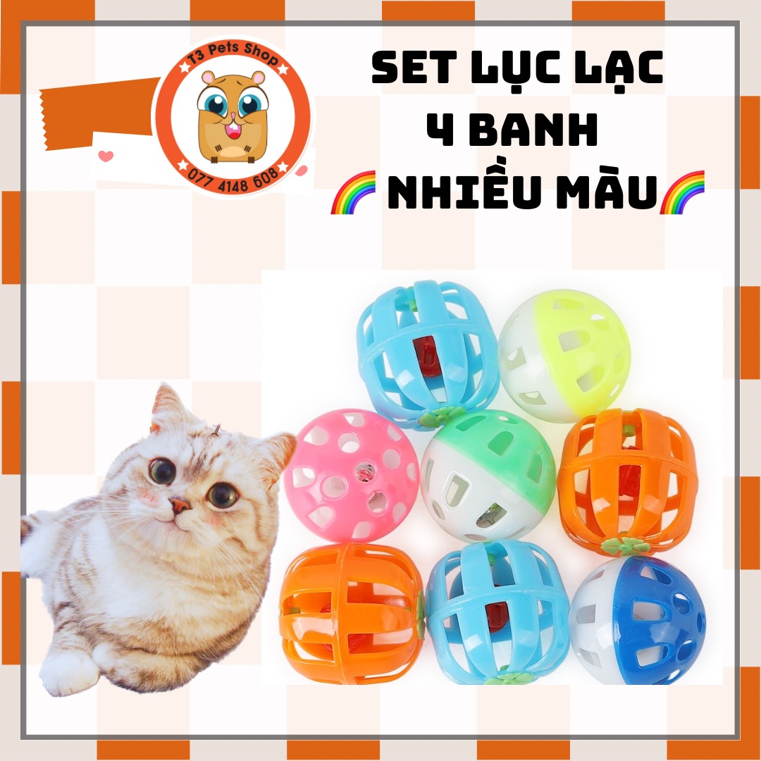đồ chơi banh cho chó mèo 1 set 4 món - T3 PETS SHOP
