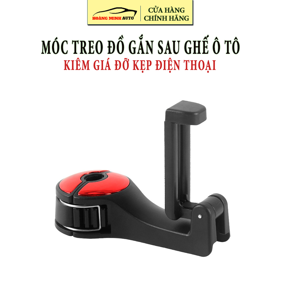 Móc Treo Đồ Gắn Sau Ghế Kiêm Kẹp Điện Thoại Cho Xe Ô Tô