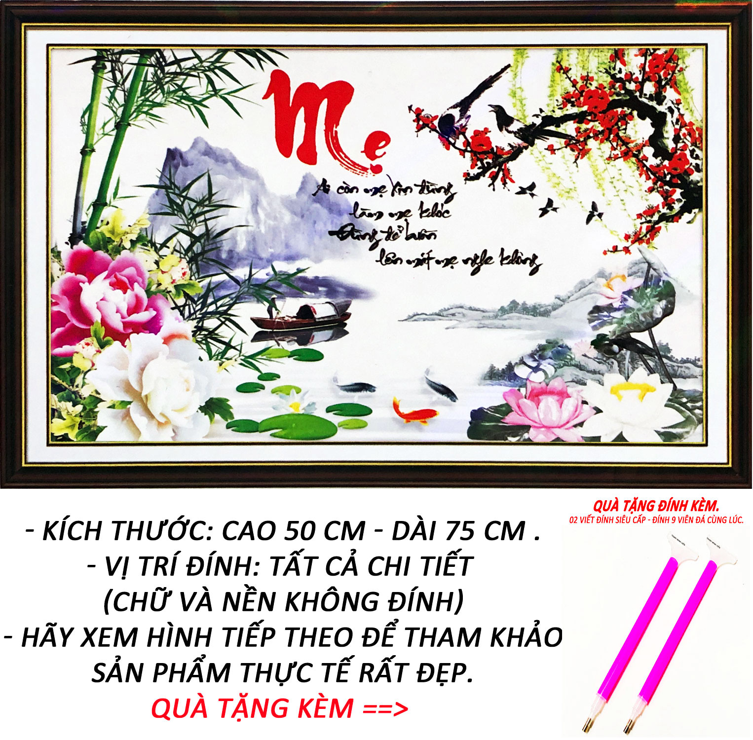 Tranh Đính Đá 5D - Mẹ Là Biển Rộng Bao La 38 (Kèm Quà Tặng) - Tranh Minh Hiền (TỰ ĐÍNH ĐÁ)