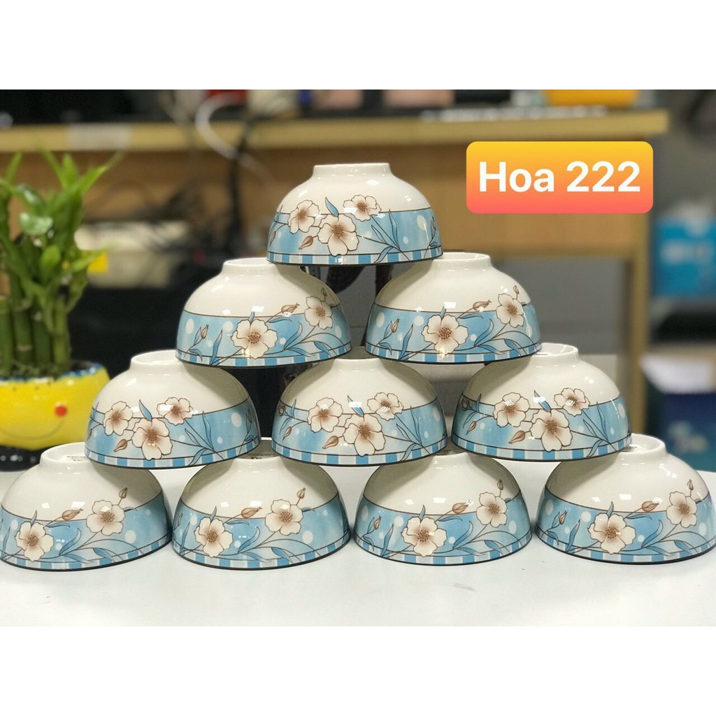 Set 10 bát cơm hoa 4d xinh xắn (giao màu ngẫu nhiên)