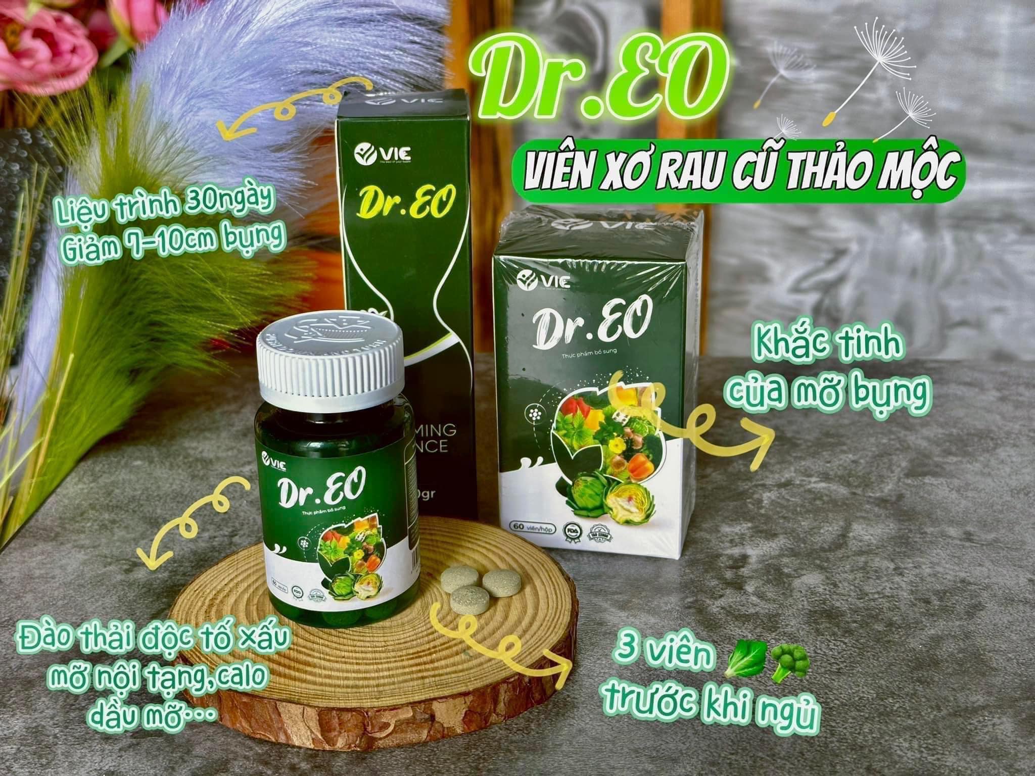 Chính hãng Viên xơ rau củ Dr Eo nhà VIC giảm 3-8cm vòng eo