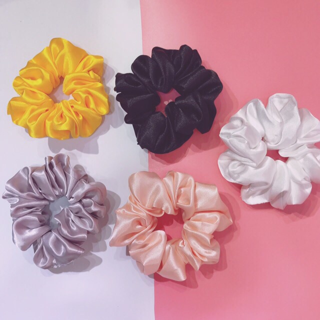 [HCM]Cột tóc vải phi lụa siêu to  cực nhún scrunchies