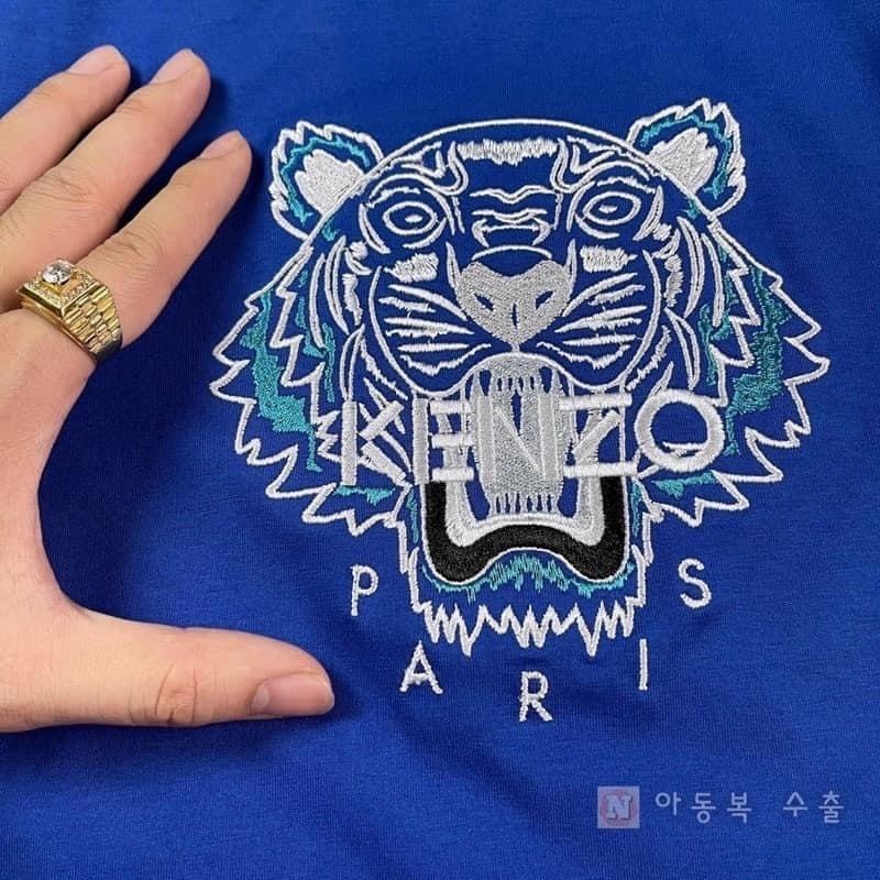 ÁO PHÔNG XANH THÊU KENZO