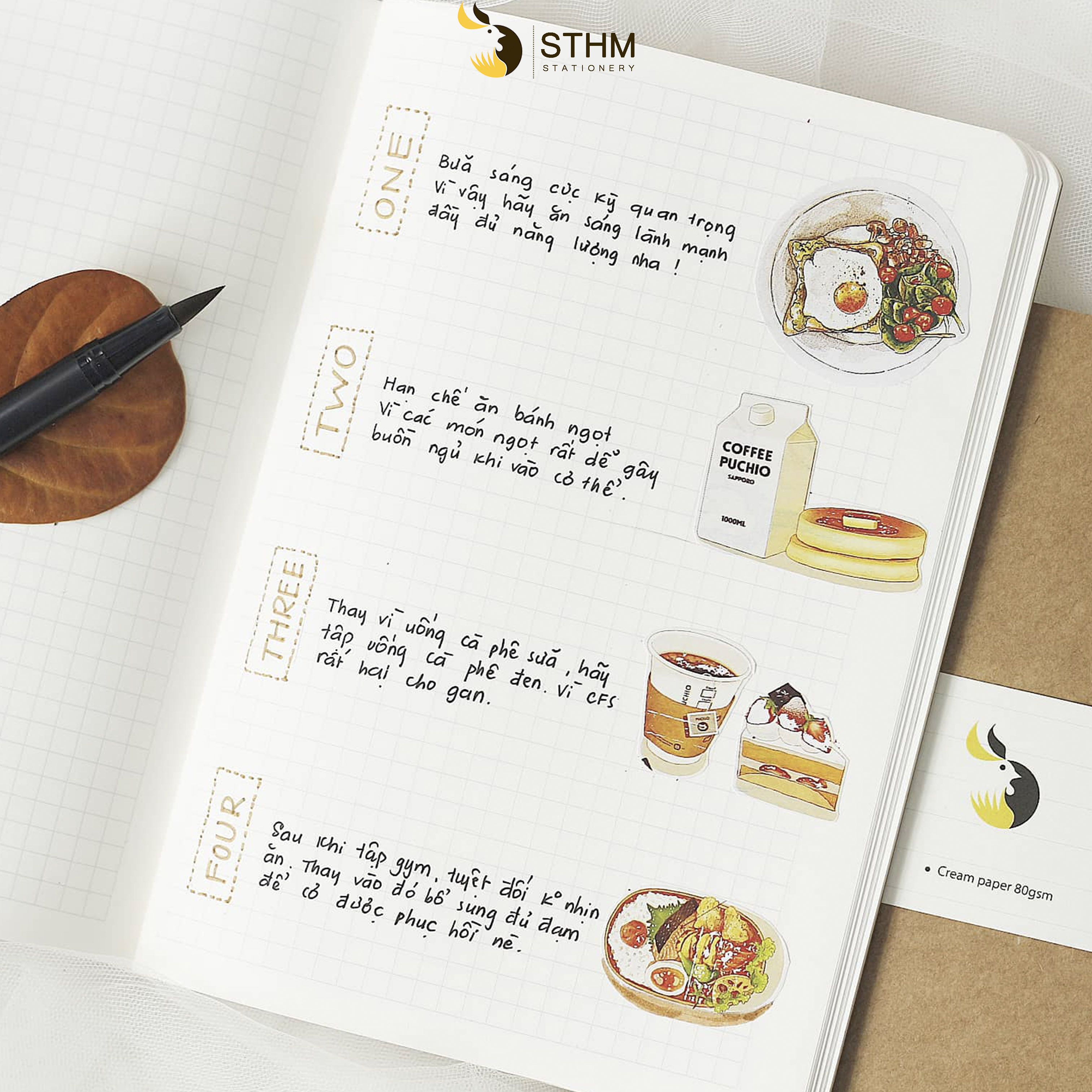 STHM stationery - Basic notebook - 160 trang 80gsm - Bìa kraft Âu