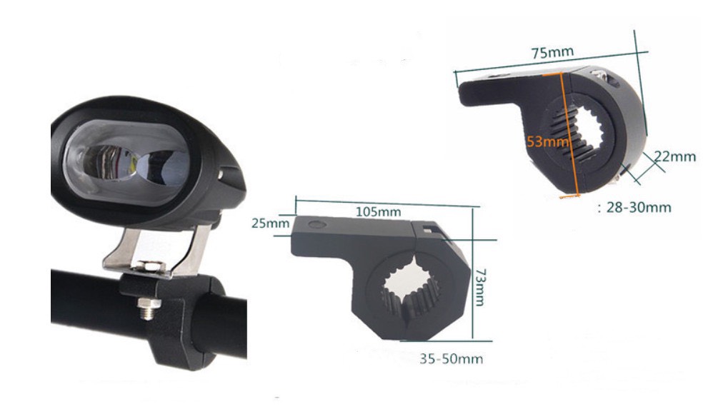 [HCM]Pat Kẹp Đèn Trợ Sáng Trên Xe Máy Motor