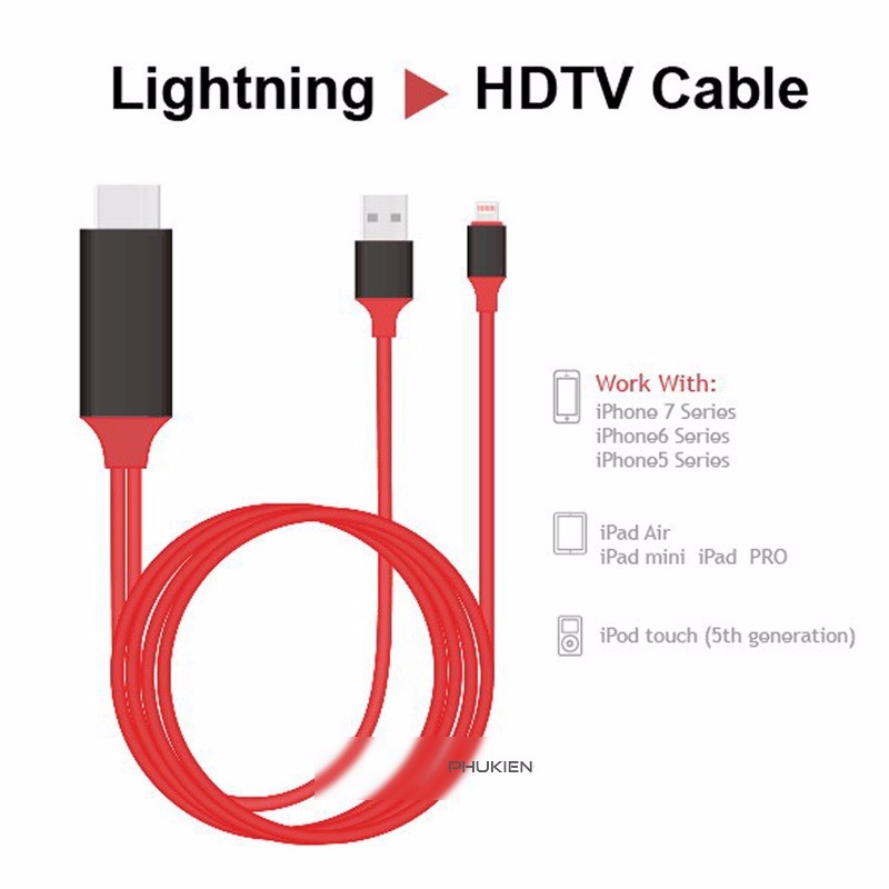 Cáp kết nối hdmi cho iphone 5,6,7 - hdtv - hdtv cable