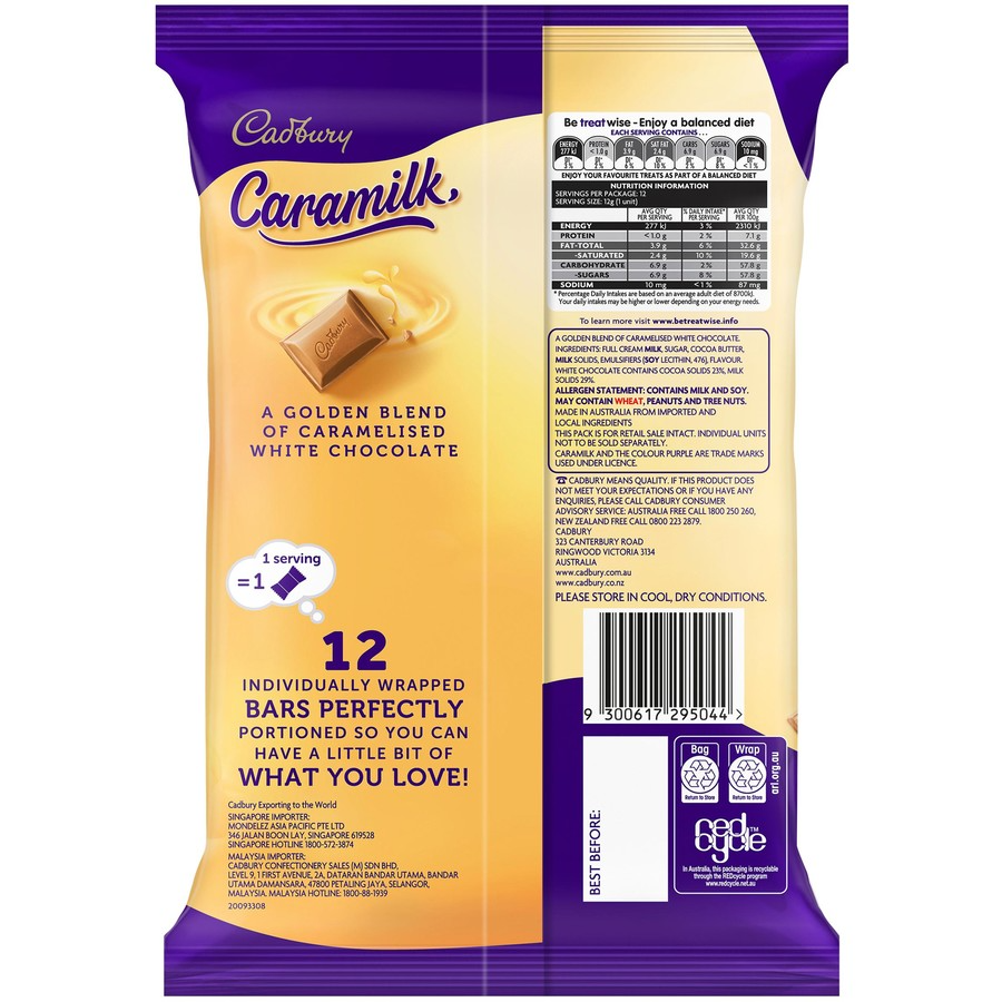 TÚI 5 - 12 THANH SOCOLA Cadbury Caramilk / Twirl Bites / Moro Sharepack / Crunchie Bites / Crunchie ALL BLACKS