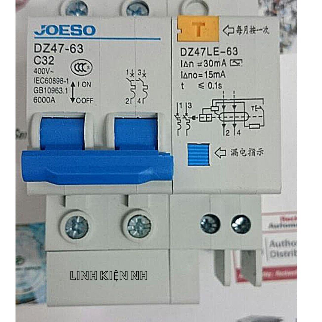 Aptomat chống giật 2 pha có loại 16A-32A-63A