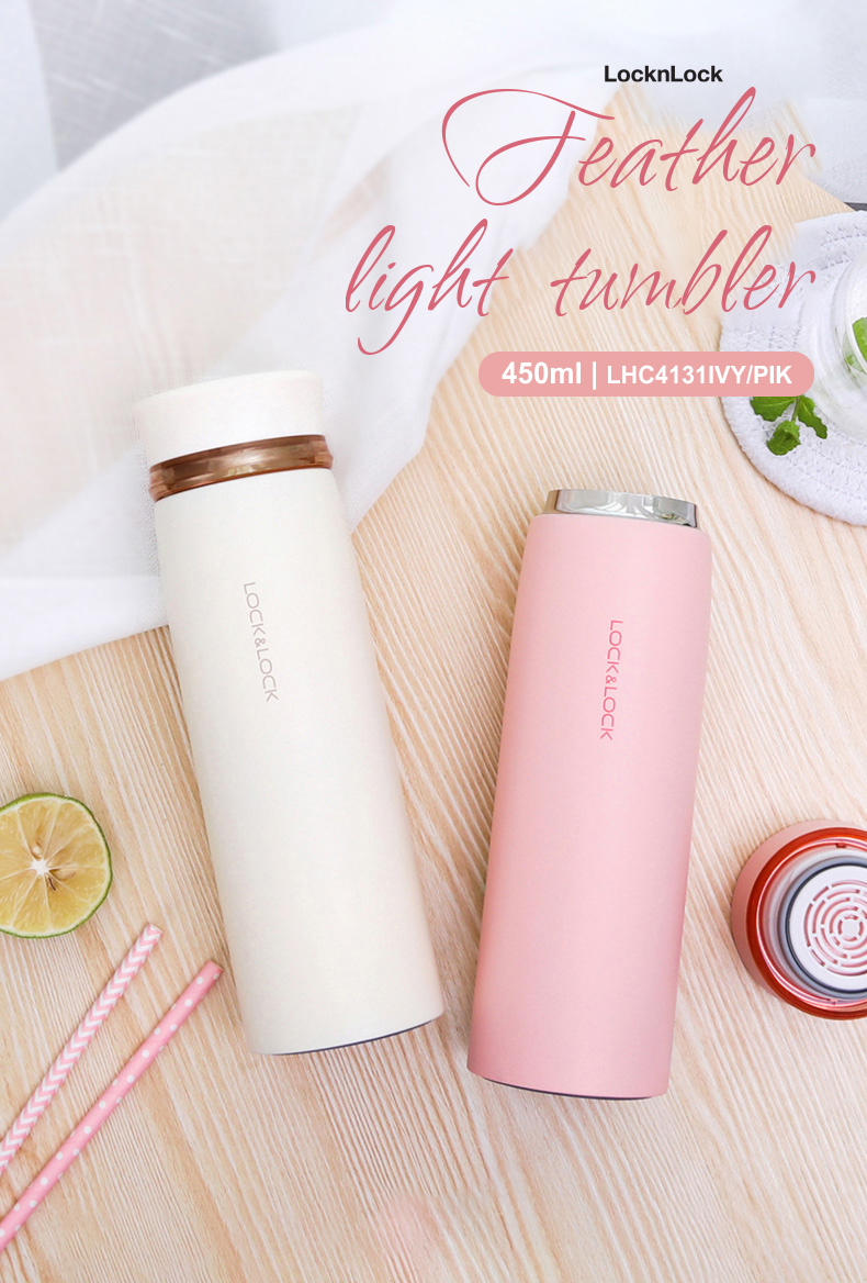 Bình Giữ Nhiệt Lock&Lock Feather Light 450ml LHC4131IVY/PIK
