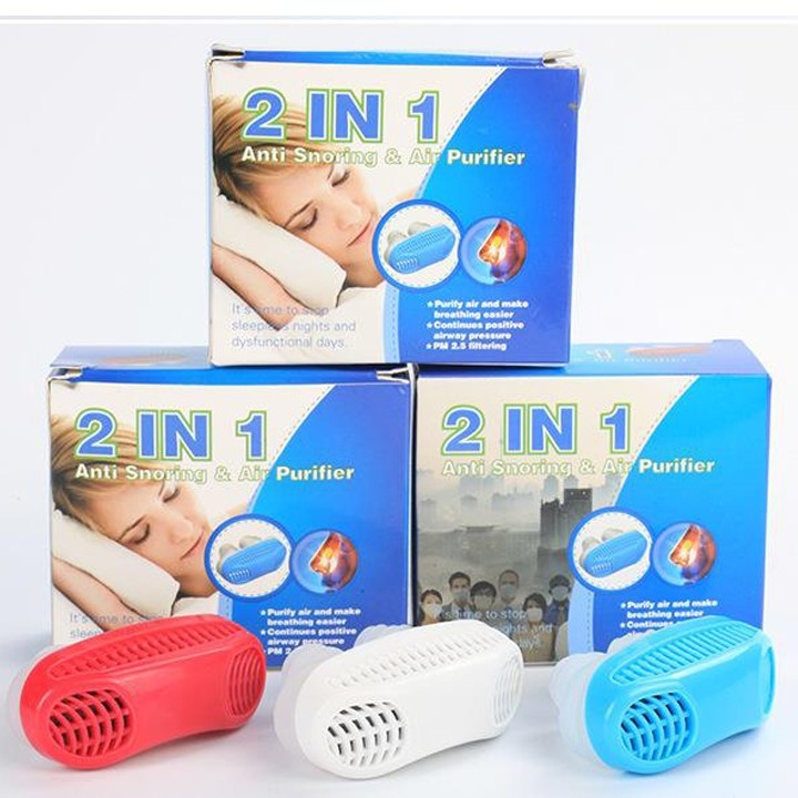 Combo 2 dụng cụ đa năng chống ngáy khi ngủ, lọc không khí 2 in 1