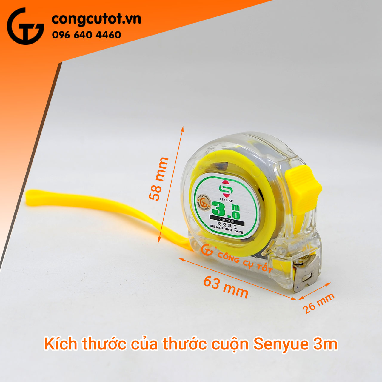 Thước cuộn Senyue size tùy chọn: 3m, 5m, 10m