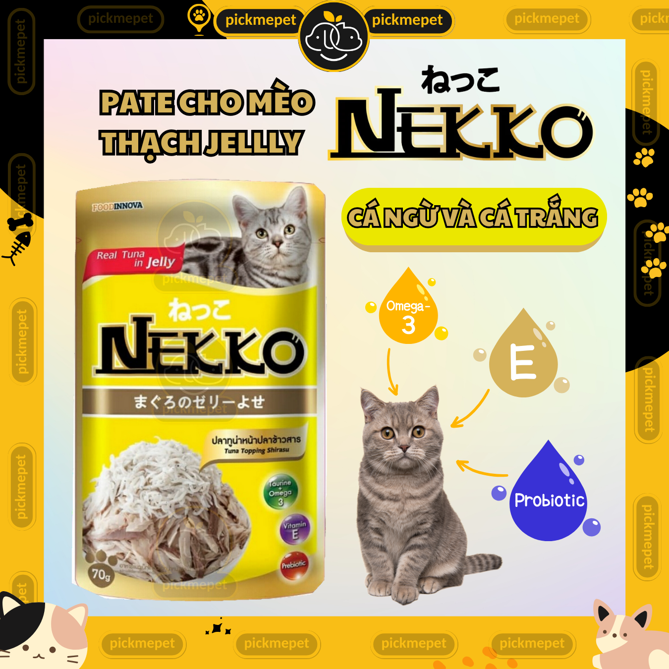 Pate Nekko Thạch Jelly Cho Mèo Mọi Lứa Tuổi 70g