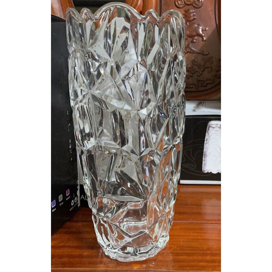 Lọ Hoa Thủy Tinh Pha Lê Trắng 30Cm (Các Mẫu)
