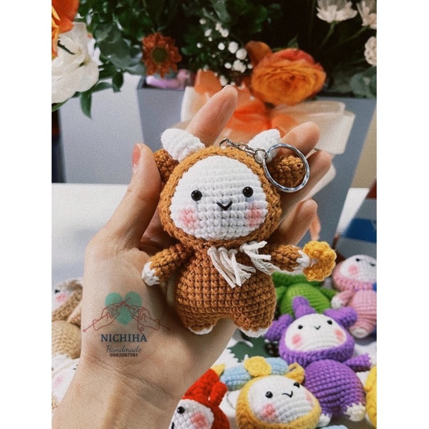 Móc khoá len 12 cung hoàng đạo handmade (có sẵn)