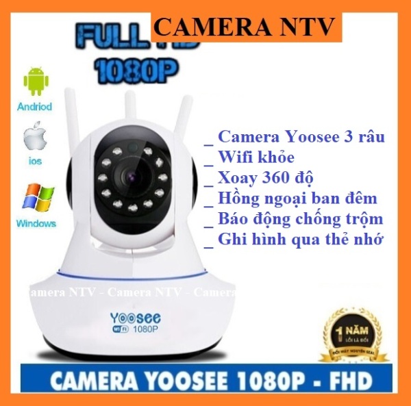 Camera Giám sát không dây YOOSEE HD 1080P - 2.0MP logo 3.0 - Góc quay rộng - Tính năng đàm thoại hai chiều - Phát hiện chuyển động - Cảm biến hồng ngoại - Bắt sóng wifi cực khỏe