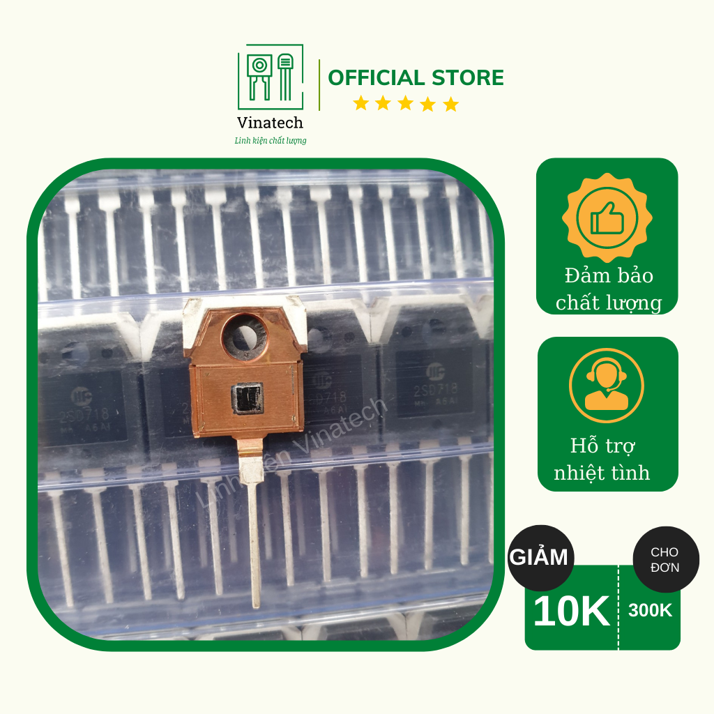 Set 10 Transistor D718 lưng đồng hàng Sino mới