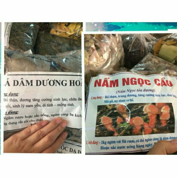 Combo 500g lá dâm dương hoắc + 500g nấm ngọc cẩu khô