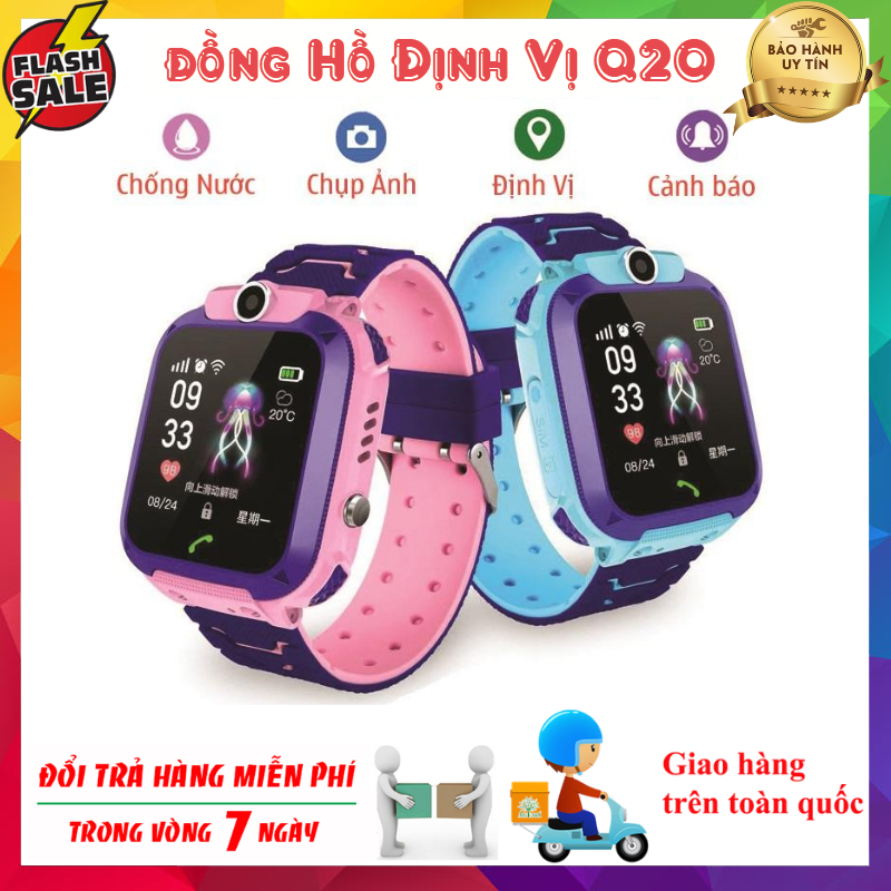 Đồng hồ định vị trẻ em Q20 - Đồng hồ thông minh Q20 Có Sim Nghe Gọi Và Có Tiếng Việt Đặc Biệt Chống Nước Chuẩn I68