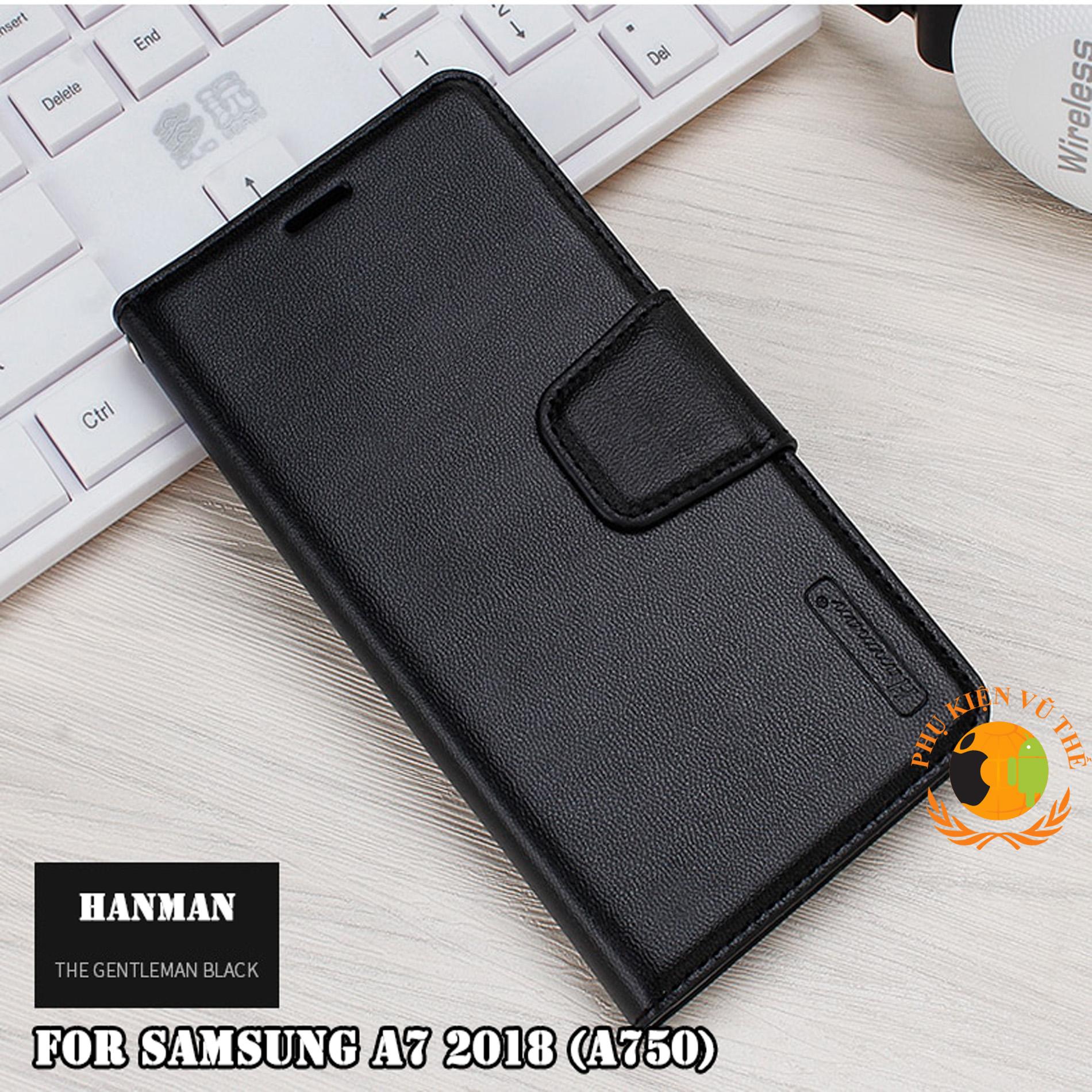 Bao Da Kèm Ví 2 in 1 Samsung Galaxy A7 2018 (A750) Hanman Cao Cấp Hàn Quốc