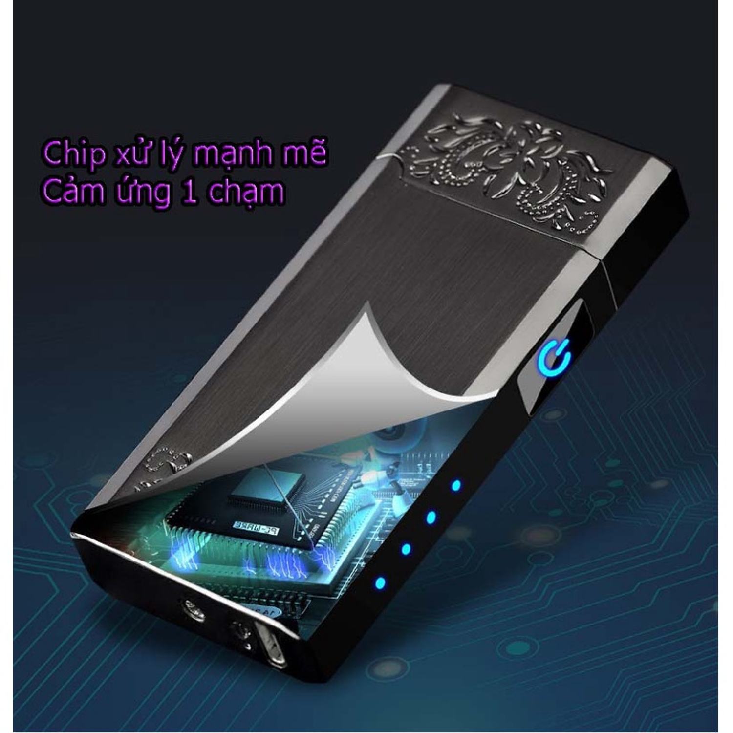 Bật lửa điện DK2201 Cổng Sạc USB Fullbox