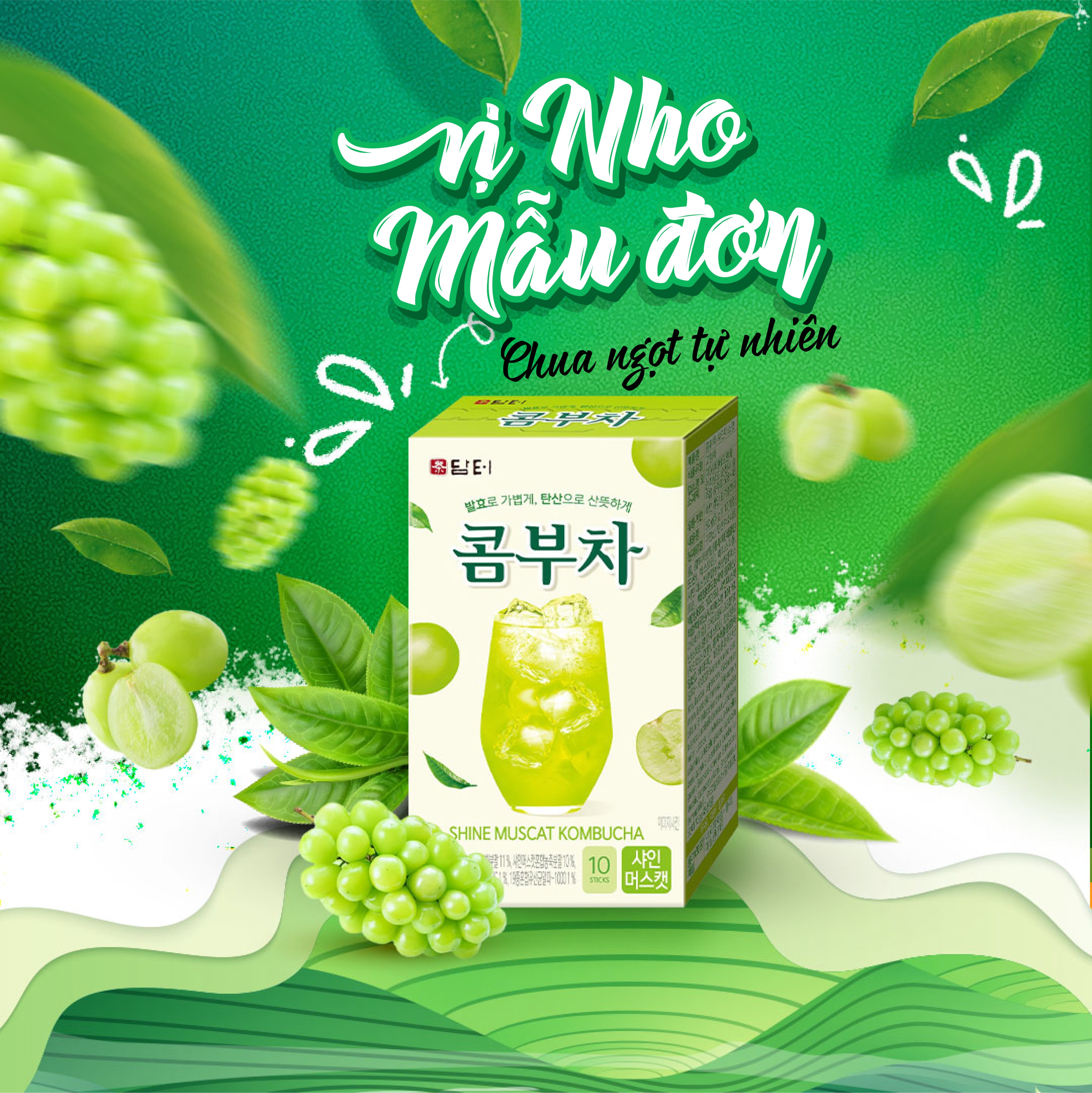 Trà Kombucha Damtuh Hàn Quốc Vị Trái Cây