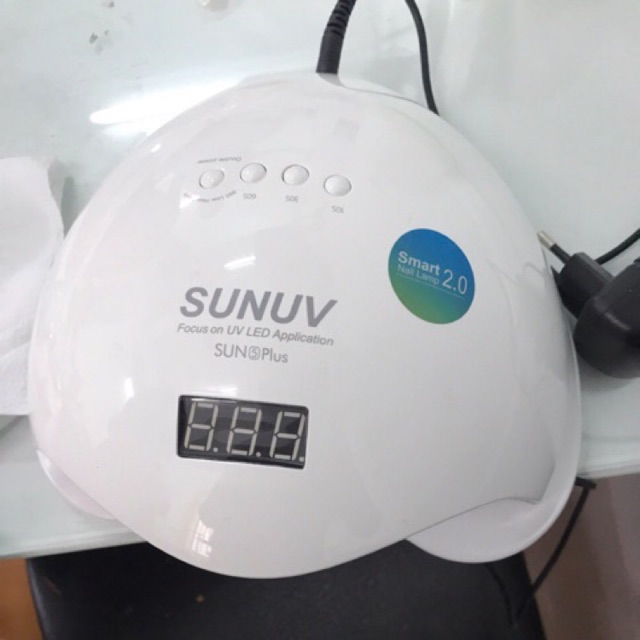 Máy hơ gel sun 5 chữ nổi tem xanh
