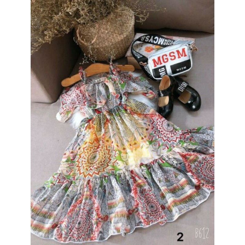 Đầm Maxi đi biển cho bé gái