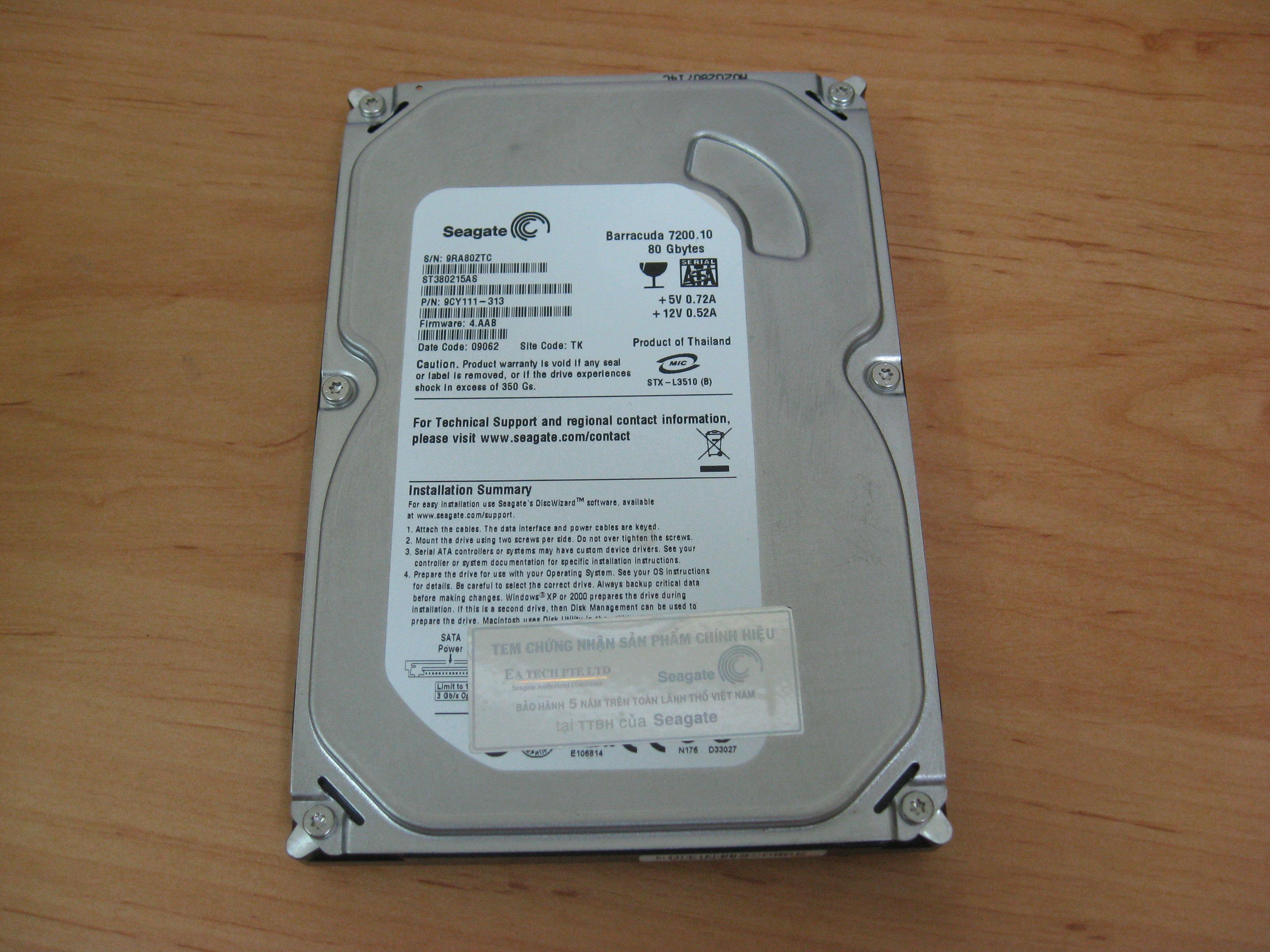 HDD PC 80G,750G,500G,1T SEGATE,WD SATA