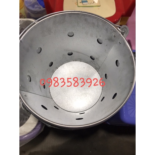 Xô nhôm đốt giấy vàng mã (có quai cầm)