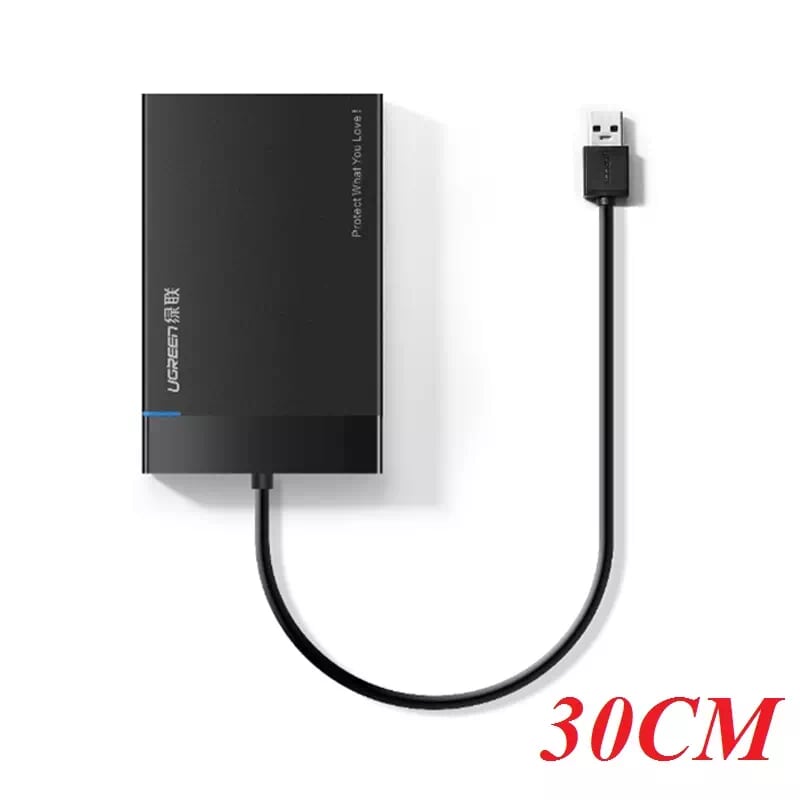 Ugreen 30848 30cm màu đen hộp đựng ổ cứng 2.5chuẩn sata us221
