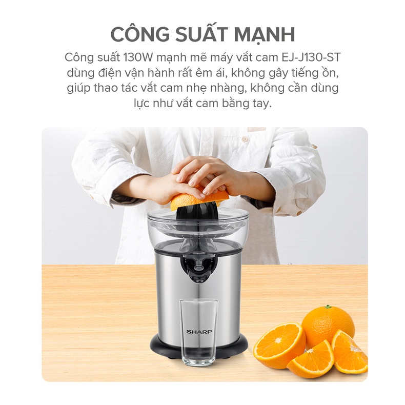 Máy Vắt Cam Sharp EJ-J130-ST-Hàng Chính Hãng