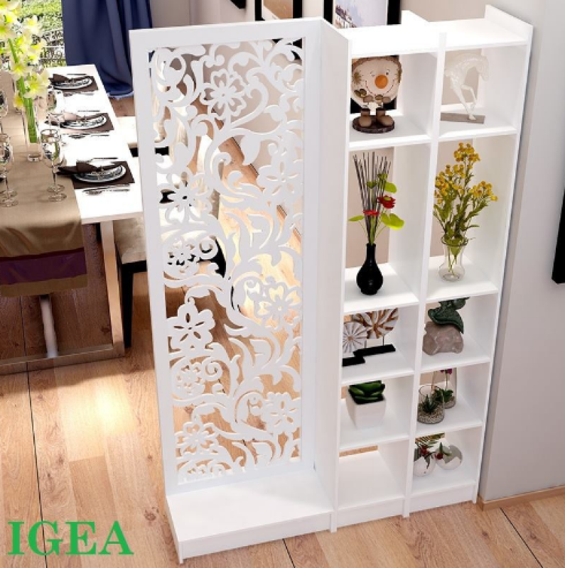 Bình phong Vách Ngăn Hoa Cúc Liền Kệ IG483 / 2kệ 1vách IGEA