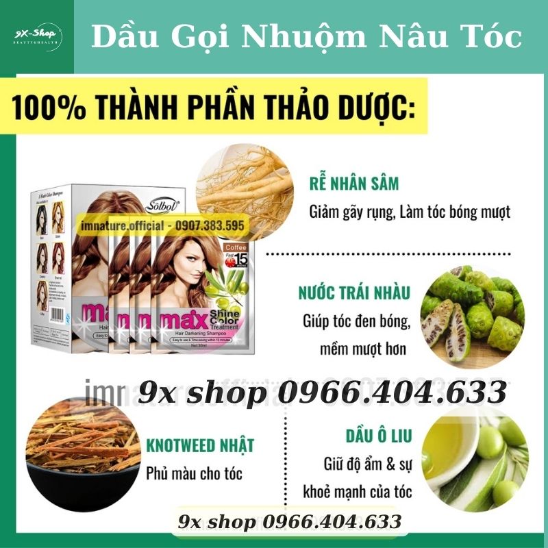 Dầu Gội Nhuộm Nâu Tóc Hạt Dẻ Max Shine Color