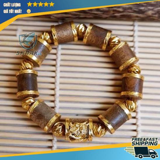 Vòng tay trầm hương tự nhiên Việt Nam phối Charm Rồng cao cấp , thể hiện sự Mạnh Mẽ - Đẳng Cấp giành cho nam