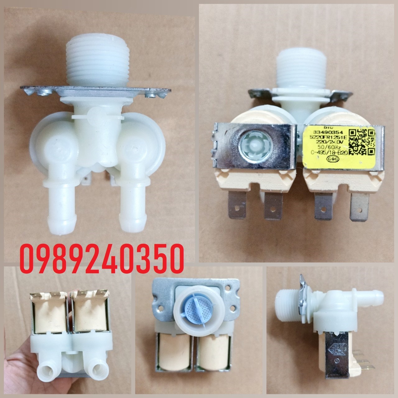 Van cấp nước đôi máy giặt LG, Samsung cửa trước, lồng ngang chính hãng