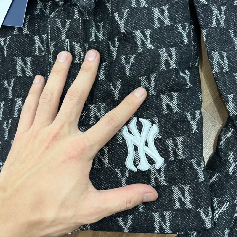 Áo Sơ Mi Jeans MLB Đen Mono