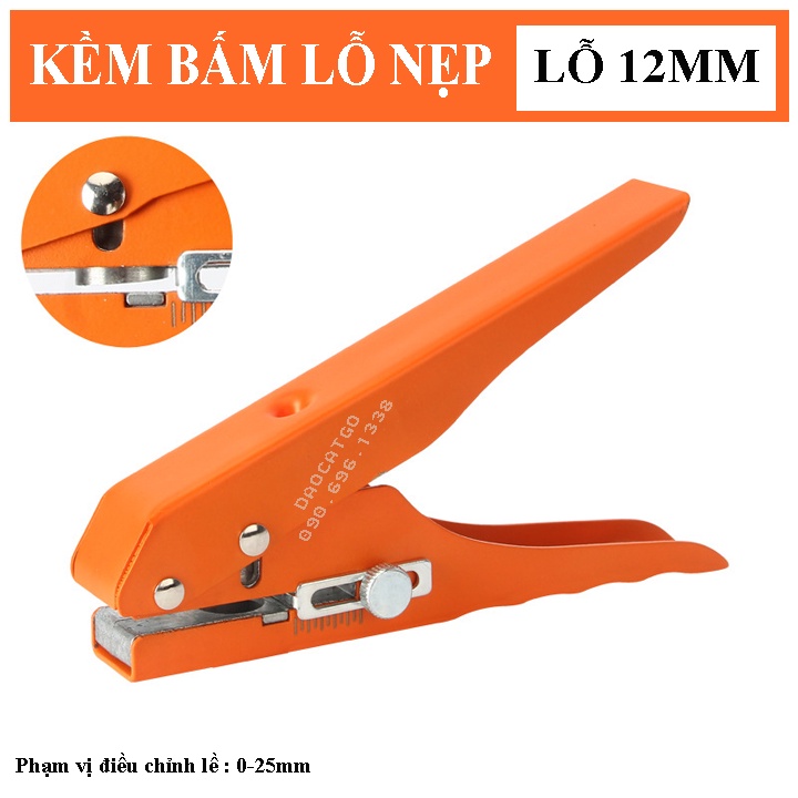 Kìm bấm lỗ giấy nhựa kềm bấm lỗ vít cam 8mm 10mm 12mm 15mm