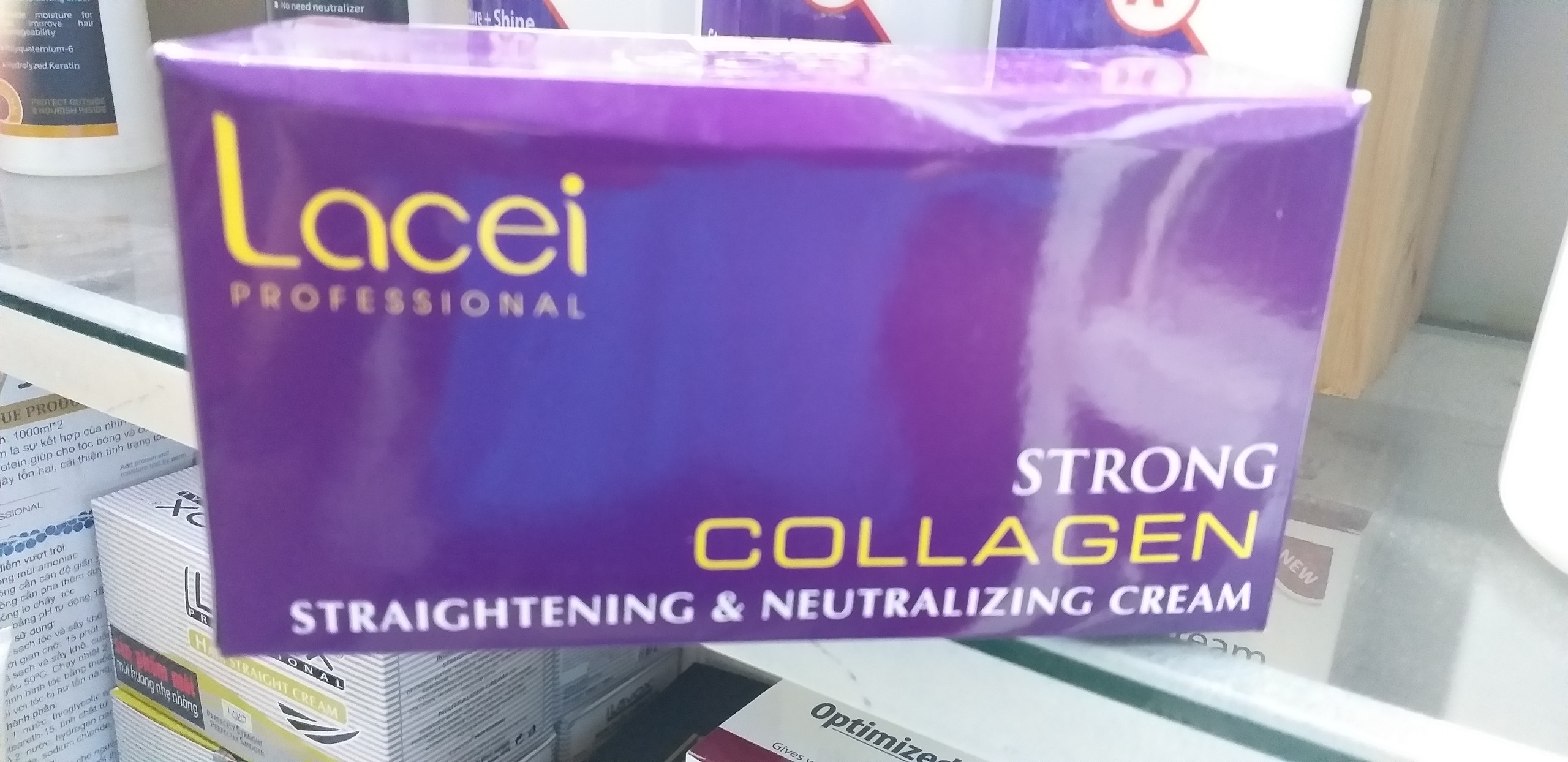 THUỐC DUỖI TÓC LACEI  TÍM COLLAGEN Mini (Hũ 200ml x 2)