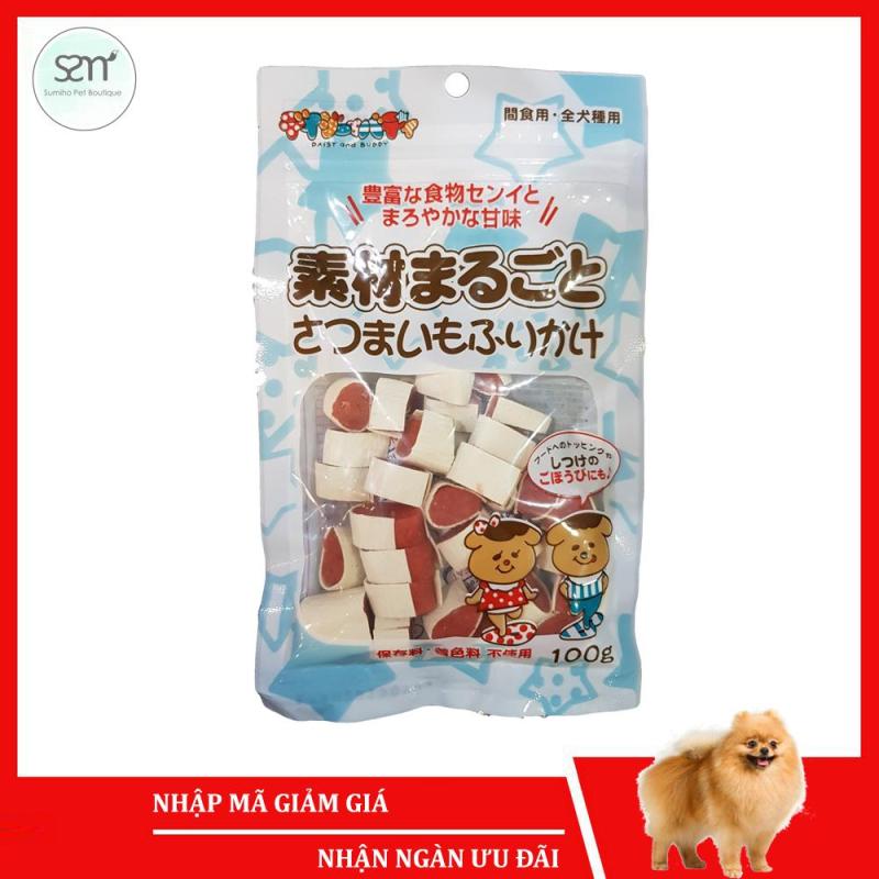 Bánh thưởng cho chó Sumiho (Khoanh cá hồi) (100gr/túi) Đồ ăn cho chó mèo thú cưng