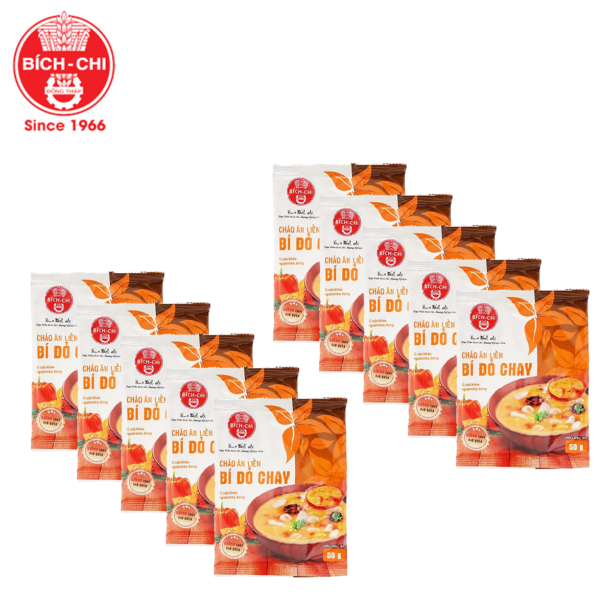 Combo 10 gói cháo bí đỏ chay porridge vegetarian pumpkin bích chi