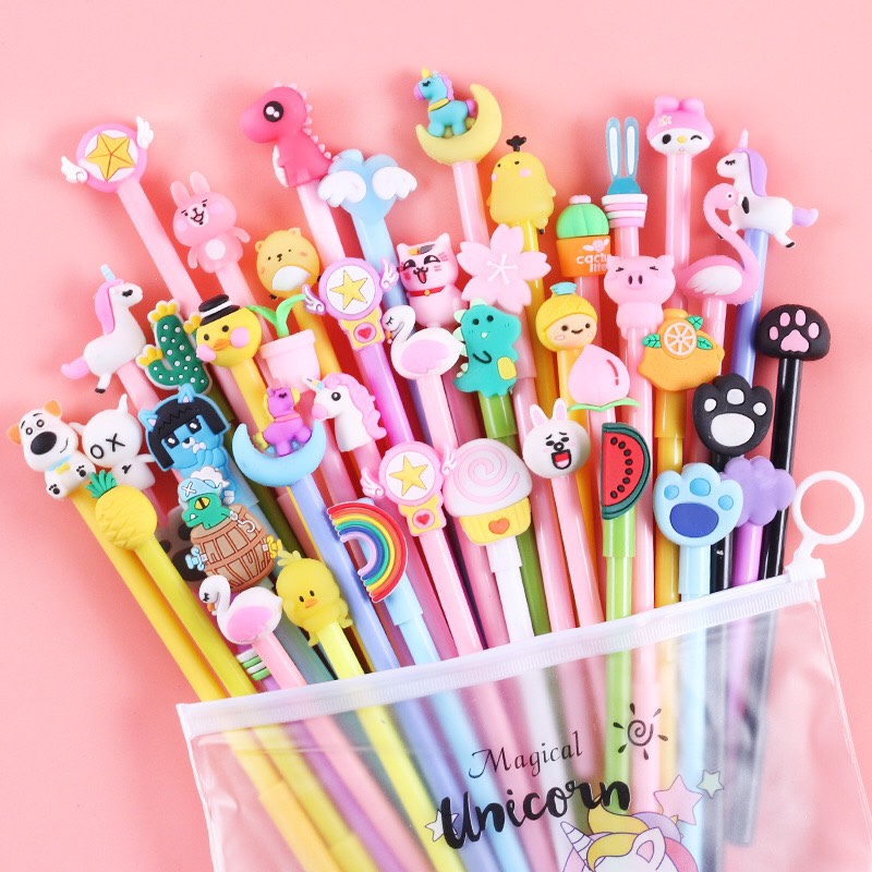 ( MỰC TÍM ) 10 Bút Mực Nước Màu Tím Nhiều Kiểu Dáng Cute
