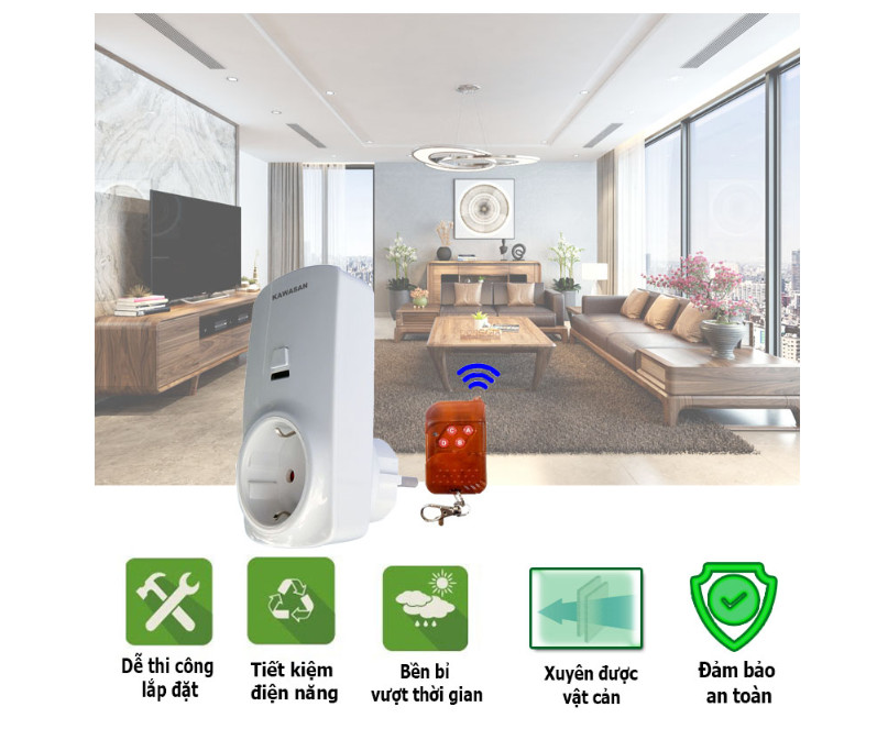 Ổ CẮM ĐIỀU KHIỂN TỪ XA TB02C-RM2A