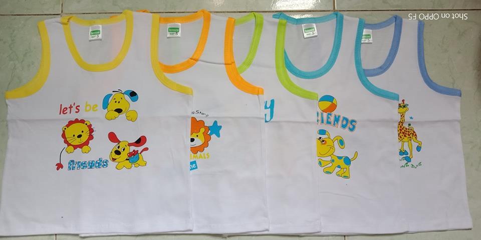 [HCM]combo 5 áo ba lỗ cotton cho bé yêu(5kg-18kg)
