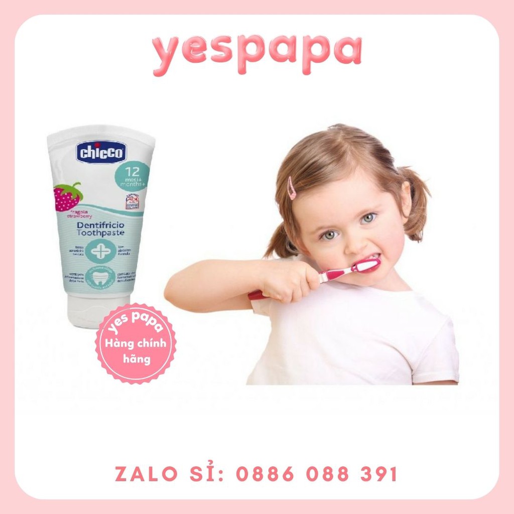 Kem Đánh Răng Hương Dâu 12M+ Chicco Nuốt Được
