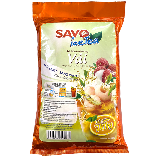 Trà Vải Hòa Tan SAVO Lychee Icetea - Túi 800g